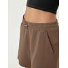 imageODODOS Modal Soft Relaxed Shorts for Women Adjustable Shockcord High Waist Casual Shorts with Pockets  4quot  6quot InseamNutria