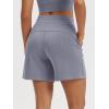 imageODODOS Modal Soft Relaxed Shorts for Women Adjustable Shockcord High Waist Casual Shorts with Pockets  4quot  6quot InseamPurple Gray