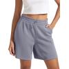 imageODODOS Modal Soft Relaxed Shorts for Women Adjustable Shockcord High Waist Casual Shorts with Pockets  4quot  6quot InseamPurple Gray