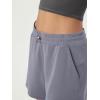imageODODOS Modal Soft Relaxed Shorts for Women Adjustable Shockcord High Waist Casual Shorts with Pockets  4quot  6quot InseamPurple Gray