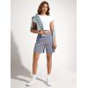 imageODODOS Modal Soft Relaxed Shorts for Women Adjustable Shockcord High Waist Casual Shorts with Pockets  4quot  6quot InseamPurple Gray