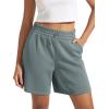 imageODODOS Modal Soft Relaxed Shorts for Women Adjustable Shockcord High Waist Casual Shorts with Pockets  4quot  6quot InseamSlate Green