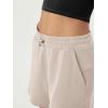 imageODODOS Modal Soft Relaxed Shorts for Women Adjustable Shockcord High Waist Casual Shorts with Pockets  4quot  6quot InseamSmokey Taupe
