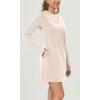 imageODODOS Modal Soft VNeck Tank Dress for Women Sleeveless Sundress Casual Relaxed Summer Dress with PocketBeige