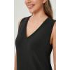 imageODODOS Modal Soft VNeck Tank Dress for Women Sleeveless Sundress Casual Relaxed Summer Dress with PocketBlack