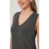 imageODODOS Modal Soft VNeck Tank Dress for Women Sleeveless Sundress Casual Relaxed Summer Dress with PocketCharcoal