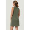 imageODODOS Modal Soft VNeck Tank Dress for Women Sleeveless Sundress Casual Relaxed Summer Dress with PocketDark Sage