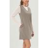 imageODODOS Modal Soft VNeck Tank Dress for Women Sleeveless Sundress Casual Relaxed Summer Dress with PocketKhaki