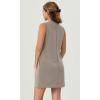 imageODODOS Modal Soft VNeck Tank Dress for Women Sleeveless Sundress Casual Relaxed Summer Dress with PocketKhaki