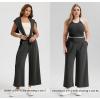 imageODODOS Modal Soft Wide Leg Cropped Pants for Women High Waist Casual Relaxed Pants with Pockets25 InseamClassic Black