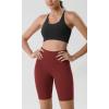 imageODODOS ODLIFT Compression Shorts for Women 4quot  6quot  8quot  10quot High Waist Workout Biker Shorts with Inner PocketBrick Red