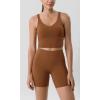 imageODODOS ODLIFT Compression Shorts for Women 4quot  6quot  8quot  10quot High Waist Workout Biker Shorts with Inner PocketCaramel