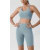 imageODODOS ODLIFT Compression Shorts for Women 4quot  6quot  8quot  10quot High Waist Workout Biker Shorts with Inner PocketChambray