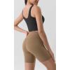 imageODODOS ODLIFT Compression Shorts for Women 4quot  6quot  8quot  10quot High Waist Workout Biker Shorts with Inner PocketLight Brown