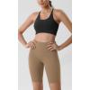 imageODODOS ODLIFT Compression Shorts for Women 4quot  6quot  8quot  10quot High Waist Workout Biker Shorts with Inner PocketLight Brown