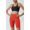 imageODODOS ODLIFT Compression Shorts for Women 4quot  6quot  8quot  10quot High Waist Workout Biker Shorts with Inner PocketOrange Red