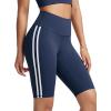 imageODODOS ODLIFT Compression Shorts for Women 4quot  6quot  8quot  10quot High Waist Workout Biker Shorts with Inner PocketPiping Navy