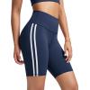 imageODODOS ODLIFT Compression Shorts for Women 4quot  6quot  8quot  10quot High Waist Workout Biker Shorts with Inner PocketPiping Navy