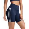 imageODODOS ODLIFT Compression Shorts for Women 4quot  6quot  8quot  10quot High Waist Workout Biker Shorts with Inner PocketPiping Navy
