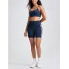 imageODODOS ODLIFT Compression Shorts for Women 4quot  6quot  8quot  10quot High Waist Workout Biker Shorts with Inner PocketPiping Navy