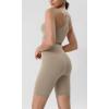 imageODODOS ODLIFT Compression Shorts for Women 4quot  6quot  8quot  10quot High Waist Workout Biker Shorts with Inner PocketShaker Beige