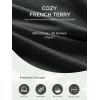 imageODODOS Womens Cozy French Terry Batwing Sleeveless Tee  Soft Crew Neck Curved Hem Relaxed Fit Casual ShirtsBlack