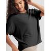 imageODODOS Womens Cozy French Terry Batwing Sleeveless Tee  Soft Crew Neck Curved Hem Relaxed Fit Casual ShirtsBlack