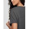 imageODODOS Womens Cozy French Terry Batwing Sleeveless Tee  Soft Crew Neck Curved Hem Relaxed Fit Casual ShirtsCharcoal Heather