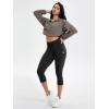 imageODODOS Womens Drawstring Tie Daily Capri Leggings 19quot Inseam High Waist Workout Cropped Yoga PantsBlack