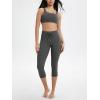 imageODODOS Womens Drawstring Tie Daily Capri Leggings 19quot Inseam High Waist Workout Cropped Yoga PantsCharcoal