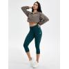 imageODODOS Womens Drawstring Tie Daily Capri Leggings 19quot Inseam High Waist Workout Cropped Yoga PantsForest Teal