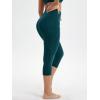 imageODODOS Womens Drawstring Tie Daily Capri Leggings 19quot Inseam High Waist Workout Cropped Yoga PantsForest Teal