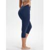imageODODOS Womens Drawstring Tie Daily Capri Leggings 19quot Inseam High Waist Workout Cropped Yoga PantsNavy