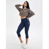 imageODODOS Womens Drawstring Tie Daily Capri Leggings 19quot Inseam High Waist Workout Cropped Yoga PantsNavy
