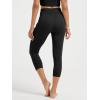 imageODODOS Womens Drawstring Tie Daily Capri Leggings with Pockets 19quot Inseam High Waist Workout Cropped Yoga PantsBlack