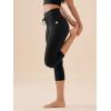 imageODODOS Womens Drawstring Tie Daily Capri Leggings with Pockets 19quot Inseam High Waist Workout Cropped Yoga PantsBlack