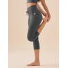 imageODODOS Womens Drawstring Tie Daily Capri Leggings with Pockets 19quot Inseam High Waist Workout Cropped Yoga PantsCharcoal