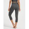 imageODODOS Womens Drawstring Tie Daily Capri Leggings with Pockets 19quot Inseam High Waist Workout Cropped Yoga PantsCharcoal