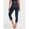 imageODODOS Womens Drawstring Tie Daily Capri Leggings with Pockets 19quot Inseam High Waist Workout Cropped Yoga PantsDeep Navy