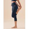 imageODODOS Womens Drawstring Tie Daily Capri Leggings with Pockets 19quot Inseam High Waist Workout Cropped Yoga PantsDeep Navy