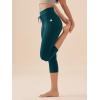 imageODODOS Womens Drawstring Tie Daily Capri Leggings with Pockets 19quot Inseam High Waist Workout Cropped Yoga PantsForest Teal
