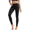 imageODODOS Womens Drawstring Tie Daily Pocket Leggings 25quot  28quot High Waist Workout Yoga PantsBlack