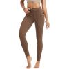 imageODODOS Womens Drawstring Tie Daily Pocket Leggings 25quot  28quot High Waist Workout Yoga PantsBrunette