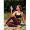 imageODODOS Womens Drawstring Tie Daily Pocket Leggings 25quot  28quot High Waist Workout Yoga PantsBurgundy