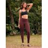 imageODODOS Womens Drawstring Tie Daily Pocket Leggings 25quot  28quot High Waist Workout Yoga PantsBurgundy