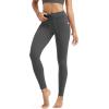 imageODODOS Womens Drawstring Tie Daily Pocket Leggings 25quot  28quot High Waist Workout Yoga PantsCharcoal