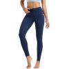imageODODOS Womens Drawstring Tie Daily Pocket Leggings 25quot  28quot High Waist Workout Yoga PantsNavy