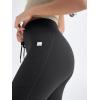 imageODODOS Womens Drawstring Tie Daily Pocket Leggings 25quot  28quot High Waist Workout Yoga PantsOnyx Black