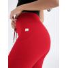 imageODODOS Womens Drawstring Tie Daily Pocket Leggings 25quot  28quot High Waist Workout Yoga PantsRed