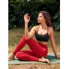 imageODODOS Womens Drawstring Tie Daily Pocket Leggings 25quot  28quot High Waist Workout Yoga PantsRed